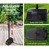 Gardeon Solar Pond Pump Submersible Water Fountain with Battery Kit LED Lights 4FT - Side View