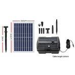 Gardeon Solar Pond Pump Water Fountain Filter Box Submersible Outdoor Pool 6.6FT, Solar Powered