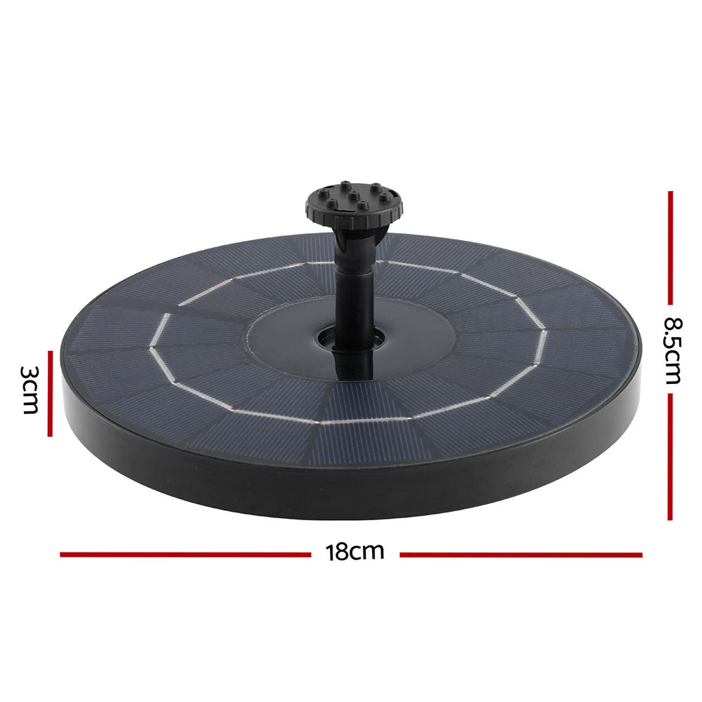 Gardeon Solar-Powered Submersible Fountain Pump with 6 Nozzle Options - 250L/H Flow Rate