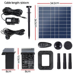 Gardeon Solar Pond Pump with Battery Kit LED Lights 9.8FT, LED Lights