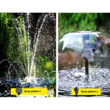 Gardeon Solar Pond Pump with Battery Kit LED Lights 9.8FT - 45-Degree Angle