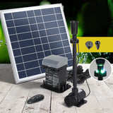 Gardeon Solar Pond Pump with Battery Kit LED Lights 9.8FT - Close-Up Angle