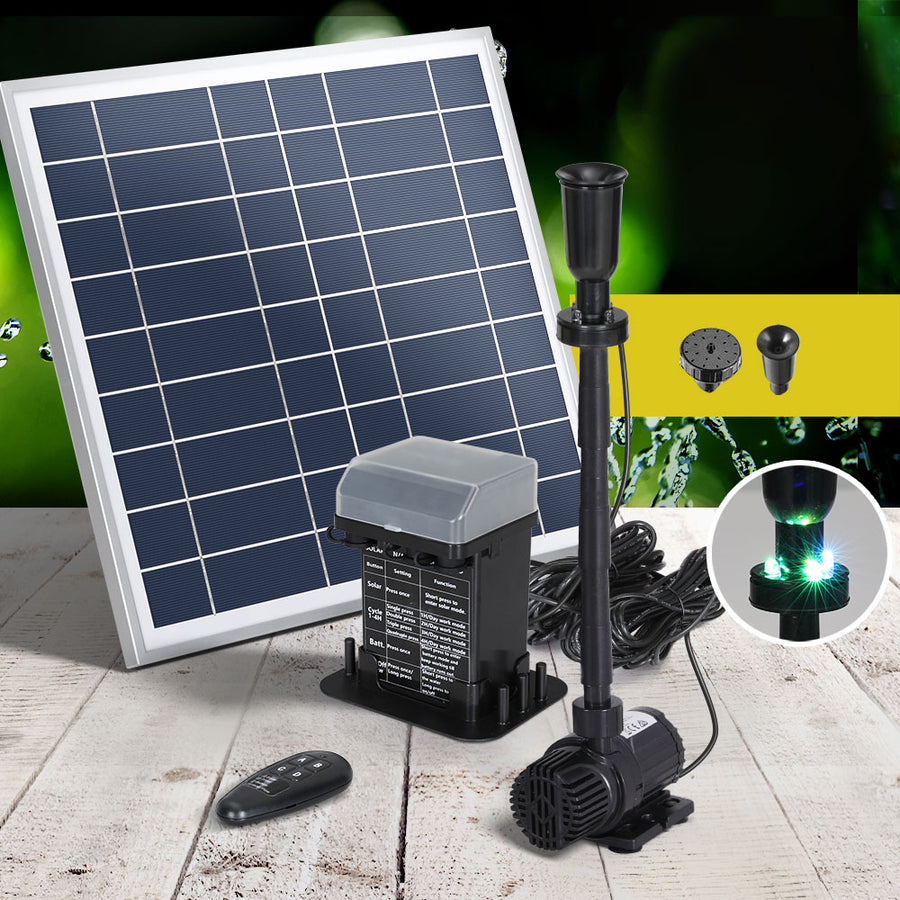 Gardeon Solar Pond Pump with Battery Kit LED Lights 9.8FT, image 7