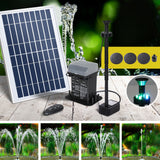 Gardeon Solar Pond Pump Submersible Fountain with Battery Kit LED Lights 5.2FT - Close-Up Angle