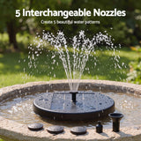 Gardeon Solar Fountain Pumps Bird Bath Battery Backup LED Remote Black 27cm