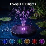 Gardeon Solar Fountain Pumps Bird Bath Battery Backup LED Remote Black 27cm