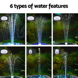 Gardeon Solar-Powered Floating Fountain with LED Lights for Ponds and Gardens - Rear View