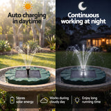 Gardeon Solar Fountain Pumps Bird Bath Floating Lotus Desig Water Feature 31cm - Top-Down View
