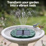 Gardeon Solar Fountain Pumps Bird Bath Floating Lotus Desig Water Feature 31cm - Close-Up Angle
