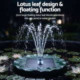 Gardeon Solar Fountain Pumps Bird Bath Floating Lotus Desig Water Feature 31cm - Extra Image
