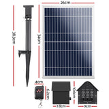 Gardeon Solar Pond Pump with Battery Kit LED Lights 8.8 FT - Front View