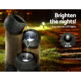 Gardeon Solar Water Feature Cascading Fountain 3-Tier Pot LED Lights 76CM Grey - Top-Down View