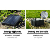 Gardeon Solar Water Feature Cascading Fountain 3-Tier Pot LED Lights 76CM Grey - Rear View