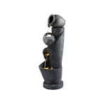 Gardeon Solar Fountain Water Feature Cascading Fountain 3-Tier Pot LED Lights 80CM Grey