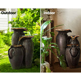 Gardeon Solar Fountain Water Fountain Feature Cascading Fountain LED Lights 76CM Grey - Top-Down View