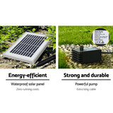 Gardeon Solar Fountain Water Fountain Feature Cascading Fountain LED Lights 76CM Grey