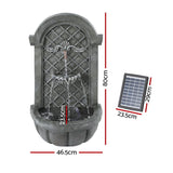 Gardeon Solar Fountain Water Feature Wall Mount Garden Fountains 80CM Grey - Front View