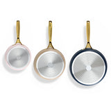 5-star Chef Frying Pan 3PCS Shades Frypan Set Ceramic Coating Multi Colour - Side View