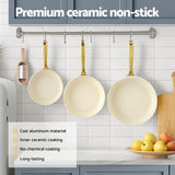 5-star Chef Frying Pan 3PCS Shades Frypan Set Ceramic Coating Multi Colour - Top-Down View