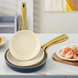 5-star Chef Frying Pan 3PCS Shades Frypan Set Ceramic Coating Multi Colour - Close-Up Angle