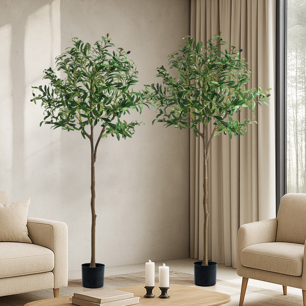 Livsip 2x Artificial Olive Tree Faux Potted Plants 150cm