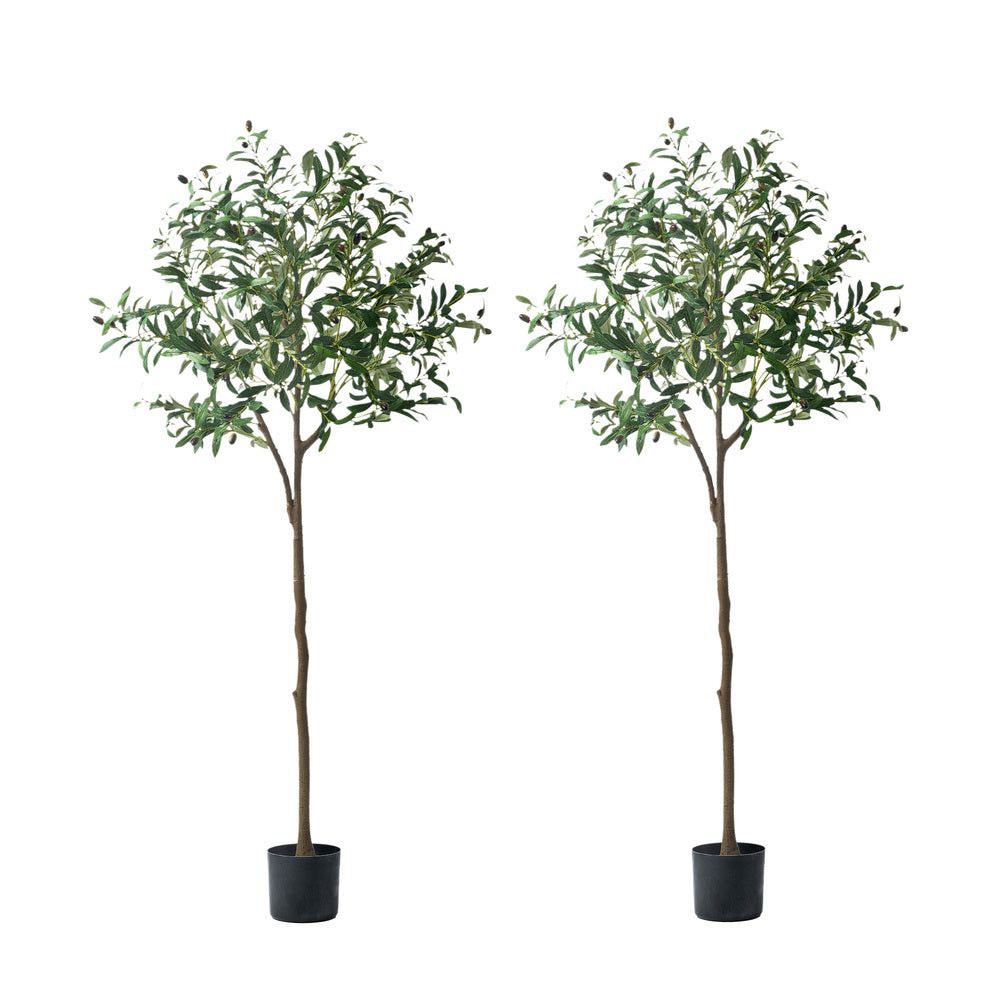 Livsip 2x Artificial Olive Tree Faux Potted Plants 150cm