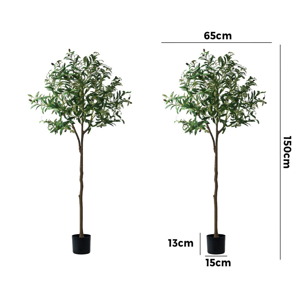 Livsip 2x Artificial Olive Tree Faux Potted Plants 150cm