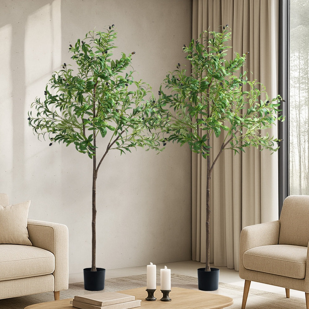 Livsip 2x Artificial Olive Tree Faux Potted Plants 180cm