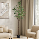 Livsip 210cm Artificial Olive Tree Lifelike Tall Faux Potted Plants - Top-Down View