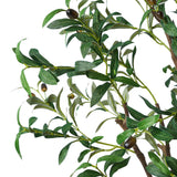 Livsip 210cm Artificial Olive Tree Lifelike Tall Faux Potted Plants - Close-Up Angle