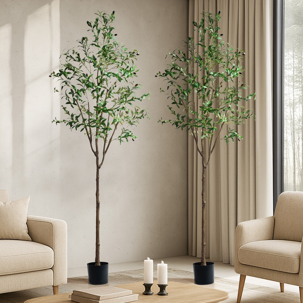 Livsip 2x Artificial Olive Tree Tall Faux Potted Plants 210cm
