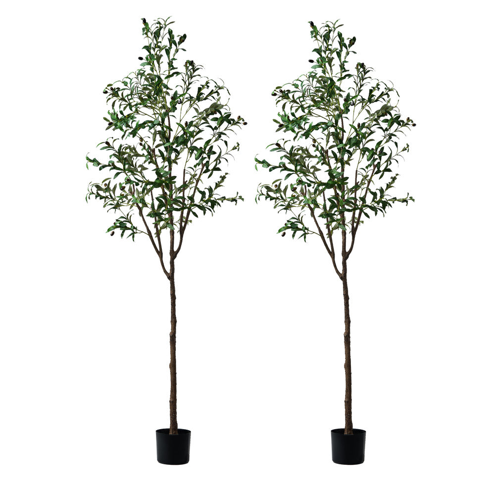 Livsip 2x Artificial Olive Tree Tall Faux Potted Plants 210cm