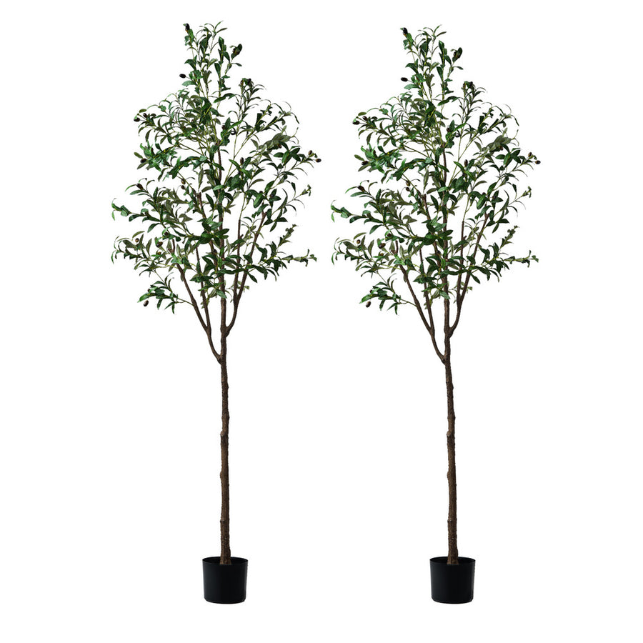 Livsip 2x Artificial Olive Tree Tall Faux Potted Plants 210cm