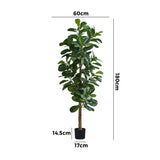 Livsip 180cm Artificial Fiddle Leaf Fig Tree Lifelike Faux Plants - 45-Degree Angle