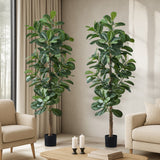 Livsip 2x Artificial Fiddle Leaf Fig Tree Lifelike Faux Plants 180cm - 45-Degree Angle