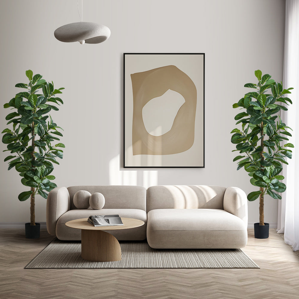 Livsip 2x Artificial Fiddle Leaf Fig Tree Lifelike Faux Plants 180cm