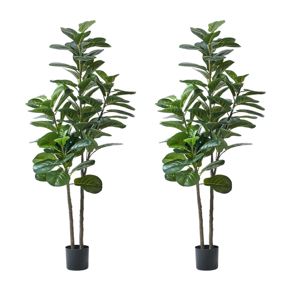 Livsip 2x Artificial Fiddle Leaf Fig Tree Lifelike Faux Plants 150cm