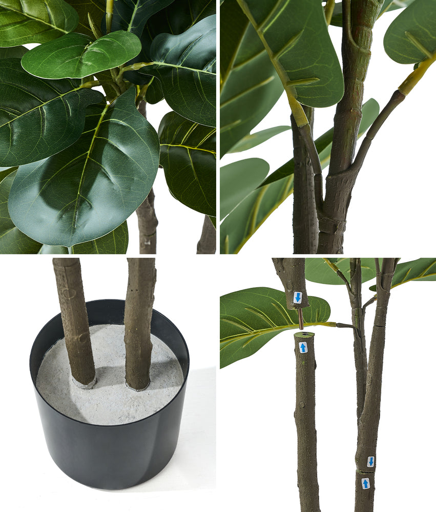 Livsip 2x Artificial Fiddle Leaf Fig Tree Lifelike Faux Plants 150cm