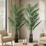 Livsip 2x Artificial Palm Tree Faux Potted Plants 180cm