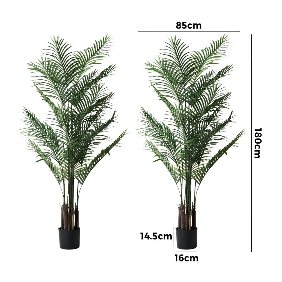 Livsip 2x Artificial Palm Tree Faux Potted Plants 180cm