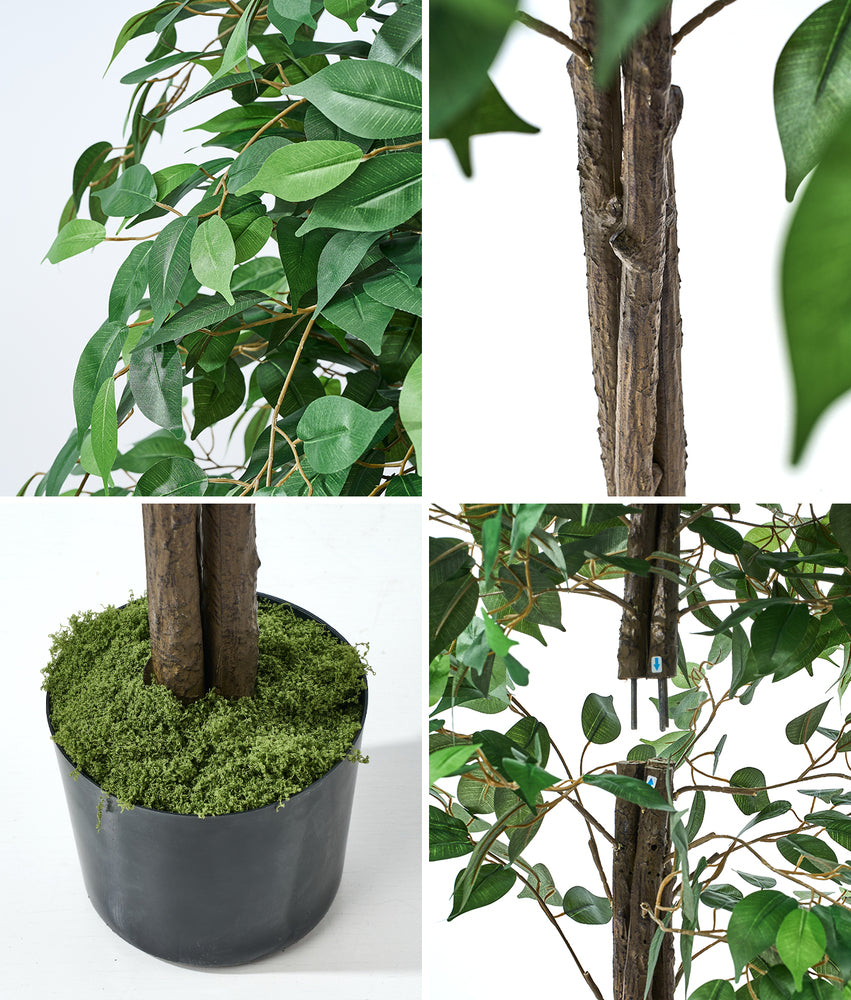 Livsip 2x Artificial Ficus Tree Faux Potted Plants 180cm