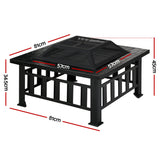 Grillz Fire Pit BBQ Grill 2-In-1 Table - Front View