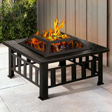 Grillz Fire Pit BBQ Grill 2-In-1 Table - Low Angle