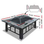 Grillz Fire Pit BBQ Grill Ice Bucket 3-In-1 Table, image 2