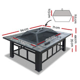 Grillz Fire Pit BBQ Grill Ice Bucket 3-In-1 Table - Front View