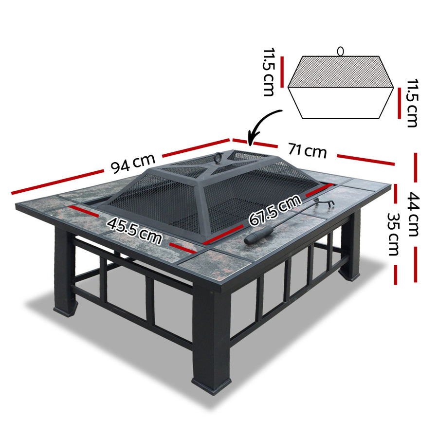Grillz Fire Pit BBQ Grill Ice Bucket 3-In-1 Table, image 2