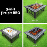Grillz Fire Pit BBQ Grill Ice Bucket 3-In-1 Table - Top-Down View