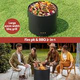 Grillz Fire Pit BBQ Portable Deep Bowl Outdoor Fireplace - Top-Down View