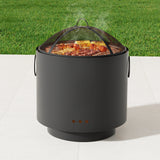 Grillz Fire Pit BBQ Portable Deep Bowl Outdoor Fireplace - Rear View
