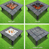 Grillz Fire Pit BBQ Grill Ice Bucket 4-In-1 Table - Top-Down View